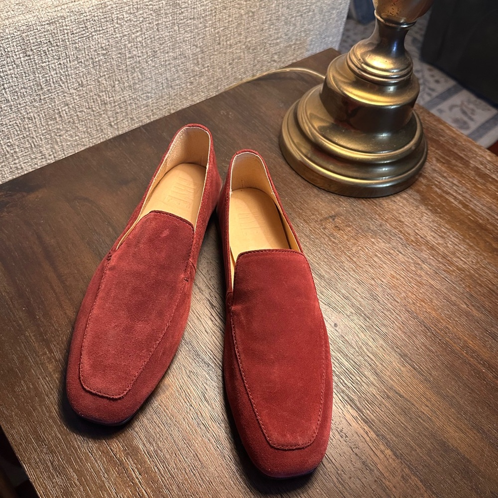 Frye Women's Wine Suede Slip-On Loafers